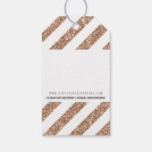 VERPAKKINGEN BEDANKT roos gouden glitter streep zw Cadeaulabel (Achterkant)