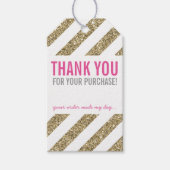 VERPAKKINGEN BEDANKT schattig goud glitter streep  Cadeaulabel (Voorkant)