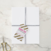 VERPAKKINGEN BEDANKT schattig goud glitter streep Cadeaulabel (Met Touw)