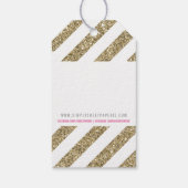 VERPAKKINGEN BEDANKT schattig goud glitter streep Cadeaulabel (Achterkant)