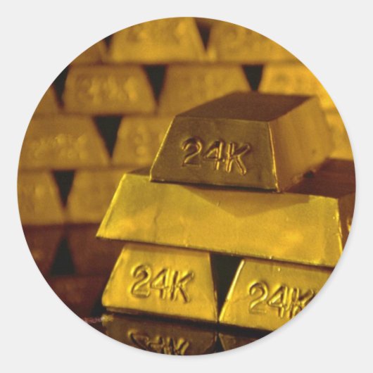 Verpakkingen van gouden staven ronde sticker (Voorkant)