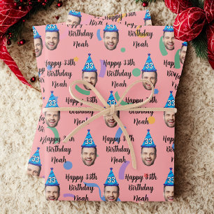Verpakkings papier voor verjaardag, Roze Inpakpapier Vel