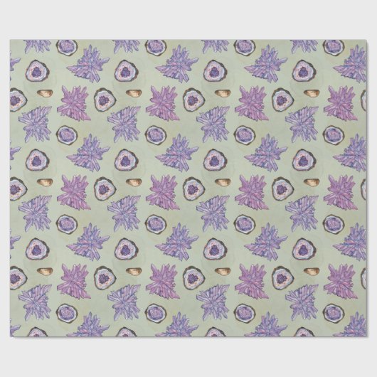 Verpakkingsdocument met Kristal en Geode patroon Cadeaupapier (Vlak)