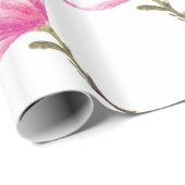 Verpakkingsdocument, Roze Bloemtekening Cadeaupapier (Rol Hoek)