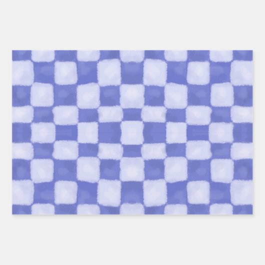 Verpakkingsdocument Vlakke Bladreeks 3pc Blauw Bla Inpakpapier Vel (Voorkant 3)