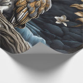 Verpakkingsdocument Vlakke Bladreeks van 3 Uil op Cadeaupapier (Hoek)