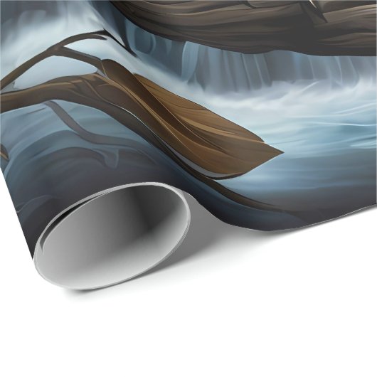 Verpakkingsdocument Vlakke Bladreeks van 3 Uil op Cadeaupapier (Rol Hoek)