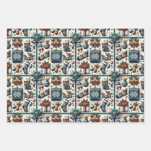 Verpakkingsdocument Vlakke Bladreeks van 3 voor Ke Inpakpapier Vel (Voorkant)