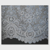 Verpakkingsdocument ZWART EN BLAUW ANTIEK KANTONTW Cadeaupapier (Vlak)