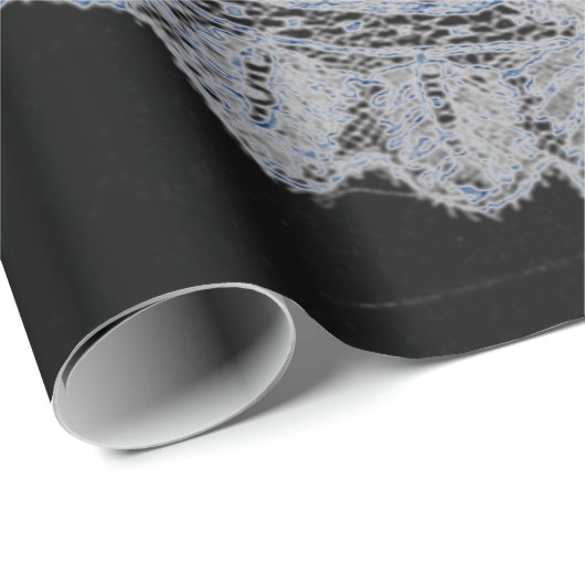 Verpakkingsdocument ZWART EN BLAUW ANTIEK KANTONTW Cadeaupapier (Rol Hoek)