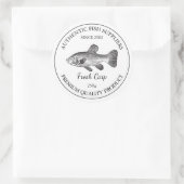 Verpakkingsetiket verse karpervis ronde sticker (Tas)