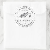 Verpakkingsetiket verse meerval ronde sticker (Tas)