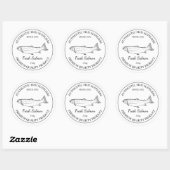 Verpakkingsetiket verse zalmvis ronde sticker (Vel)