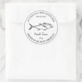Verpakkingsetiket voor verse tonijn ronde sticker (Tas)