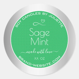 Verpakkingsetiketten met het metaal-effect van Min Ronde Sticker