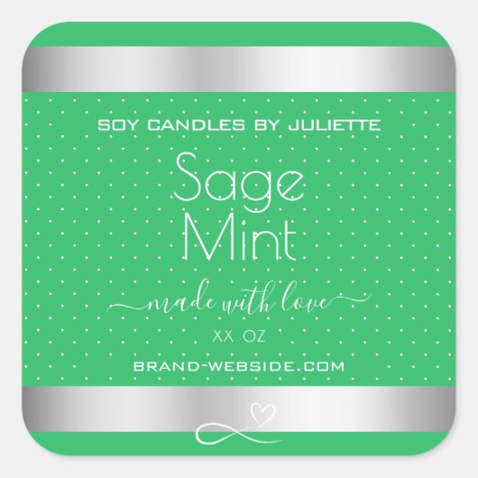 Verpakkingsetiketten met het metaal-effect van Min Vierkante Sticker (Voorkant)