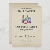 Verpakkingsflessen Spell Flessen Halloween Kaart (Voorkant / Achterkant)