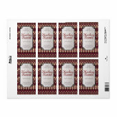 Verpakkingsgrootte Plum Red Arabesque Bottle Label (Full Sheet)