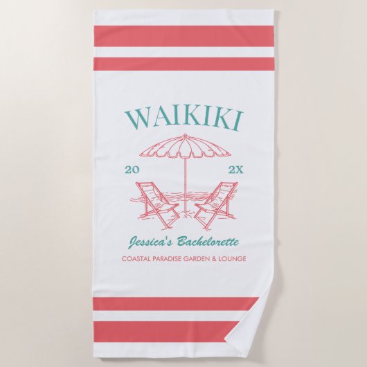 Verpakkingsgunst Strandlevrouwenfeest Persoonlijke Strandlaken (Voorkant)