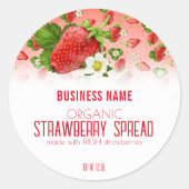 Verpakkingslabel aardbeienfruit ronde sticker (Voorkant)