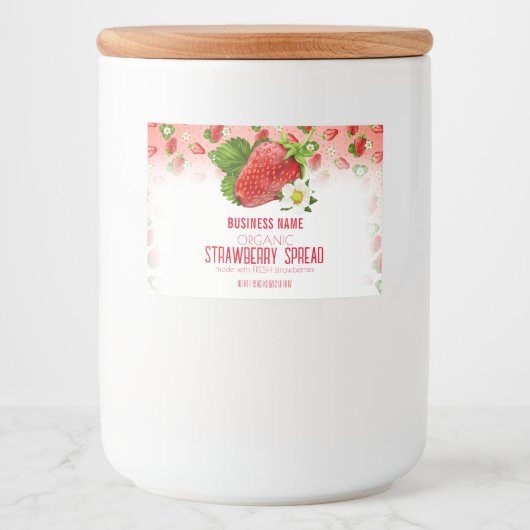Verpakkingslabel aardbeienfruit voedselcontainer etiket (Voorkant)