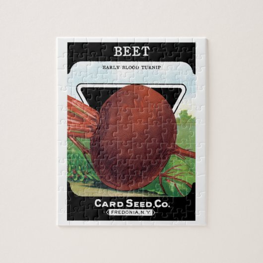  verpakkingslabel kunst, bietgroenten legpuzzel (Verticaal)