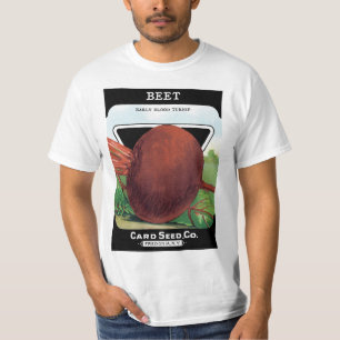  verpakkingslabel kunst, bietgroenten t-shirt