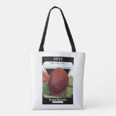  verpakkingslabel kunst, bietgroenten tote bag (Achterkant)