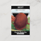  verpakkingslabel kunst, bietgroenten visitekaartje (Achterkant)