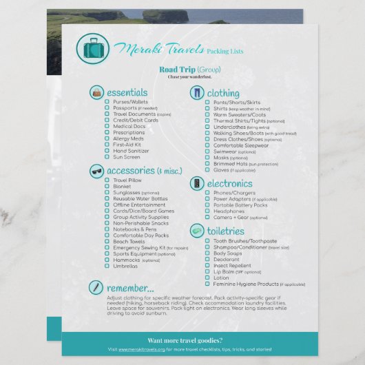 Verpakkingslijst: Road Trip (groep) (Voorkant / Achterkant)