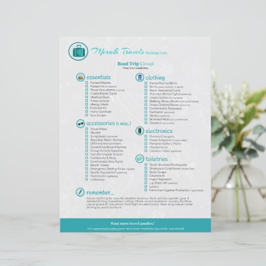 Verpakkingslijst: Road Trip (groep) (Staand voorkant)