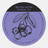 Verpakkingsontwerp blauwbes jam Jar Label (Voorkant)