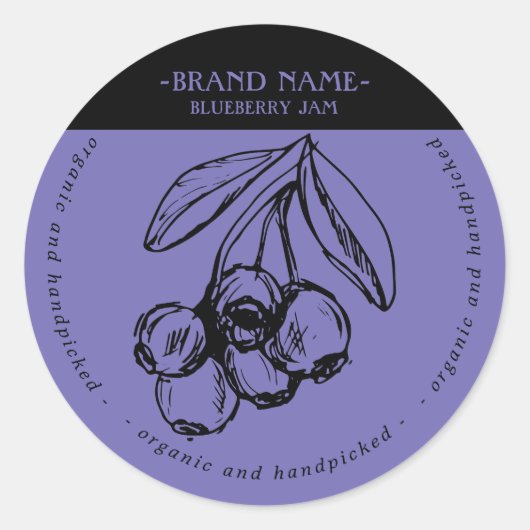 Verpakkingsontwerp blauwbes jam Jar Label (Voorkant)