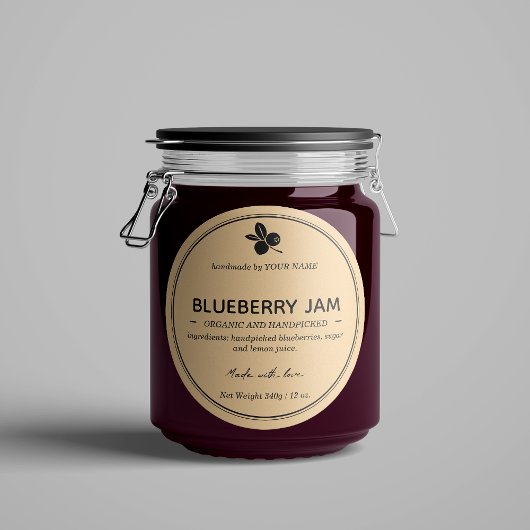 Verpakkingsontwerp blauwbes jam Jar Label