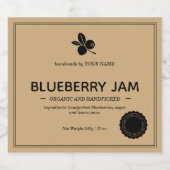 Verpakkingsontwerp blauwbes jam Jar Label Sparkling Wijnetiket (Enkel label)