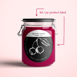 Verpakkingsontwerp voor Cherry Jam Jar Label