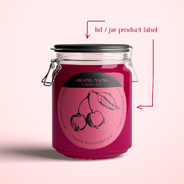 Verpakkingsontwerp voor Cherry Jam Jar Label