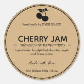 Verpakkingsontwerp voor Cherry Jam Jar Label (Voorkant)