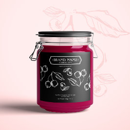 Verpakkingsontwerp voor Cherry Jam Jar Label Sparkling Wijnetiket