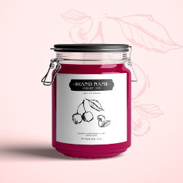 Verpakkingsontwerp voor Cherry Jam Jar Label Sparkling Wijnetiket