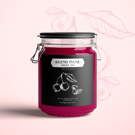 Verpakkingsontwerp voor Cherry Jam Jar Label Sparkling Wijnetiket
