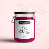 Verpakkingsontwerp voor Cherry Jam Jar Label Sparkling Wijnetiket
