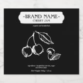 Verpakkingsontwerp voor Cherry Jam Jar Label Sparkling Wijnetiket (Enkel label)