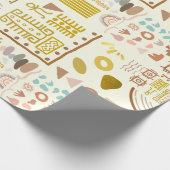 Verpakkingspapier 30 x 6 m oud Boho Cadeaupapier (Hoek)