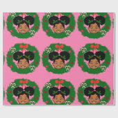 Verpakkingspapier, Afrikaanse Amerikaanse kerstmis Cadeaupapier (Vlak)