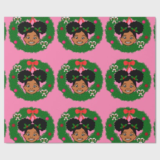 Verpakkingspapier, Afrikaanse Amerikaanse kerstmis Cadeaupapier (Vlak)