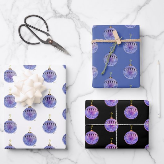 Verpakkingspapier - Antiek boomversiering Inpakpapier Vel (Voorkant)