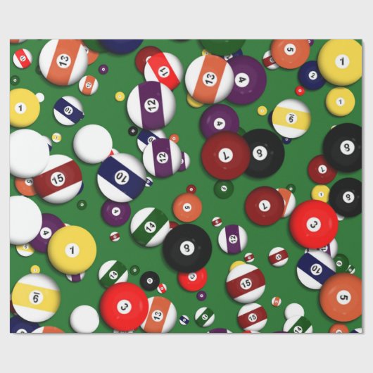 Verpakkingspapier - Billiards Cadeaupapier (Vlak)