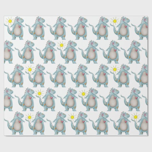 Verpakkingspapier - Blauw dun duinontwerp 2 Cadeaupapier (Vlak)