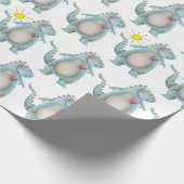 Verpakkingspapier - Blauw dun duinontwerp 2 Cadeaupapier (Hoek)